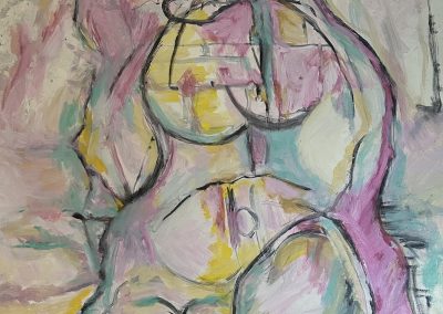 woman model on canvas